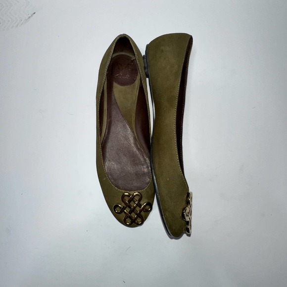 Diane Von Furstenberg Green DVF Flats 6.5M - Picture 7 of 8